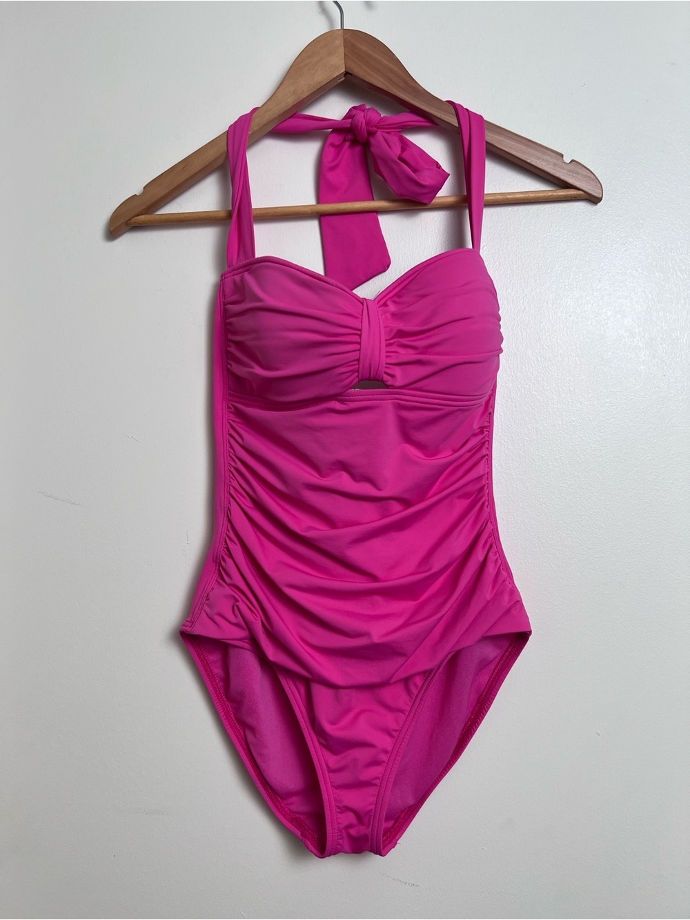 Tommy Bahama Pink Halter One Piece Swimsuit Ruched Tummy Control Size 4